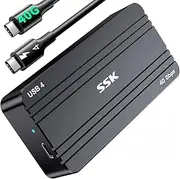 SSK M.2 SSD Enclosure 40Gbps, PCIe4 NVMe to USB4 NVMe Enclosure USB C Compatible with Thunderbolt, 2280/2260/2242/2230 SSD Case Adapter M-Key with LED Indicator Aluminum Alloy
