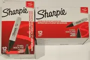 Sharpie Permanent Marker with Chisel Tip - 2x Boxes of 12 Markers - Black