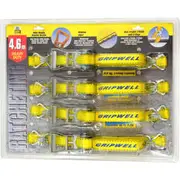 Gripwell Ratchet Tie Down - 4.6m, 454kg, 4 Pack