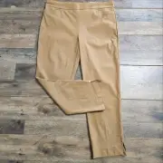 New Chico's Ankle Pants So Slimmimg 360 Brigitte Slim Leg Rivet Hem Basic Camel