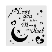 Reusable Plastic Stencil for Art & Cardmaking - Heart Moon Love Design Template