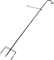 Kisangel 1pc Outdoor Garden Flagpole Hook Rust Iron Inserting Hook for Lanterns Planters Wind Chimes Decorations