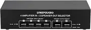 4 in 2 Out o Switcher o Signal Selector Distributor Splitter Box with Banana Jacks Independent Control Switch for Home Stereo System Black One Size