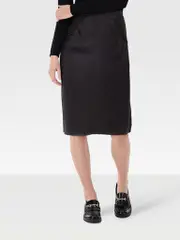 Black Knee Length Side Detail Pencil Skirt