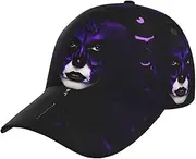 [pvinnk] Purple Black Goth Spooky Print Stylish Hat Headwear Hat Baseball Cap Adjustable Snapback Hat for Men and Women, Black, One Size