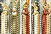 Easter Tags with String - 50 Sheets Festive Cookie Bag Label | Bunny Classroom Treat Bags Tags with String for Kids Easter Parties, Spring Crafts, Tree Decorations