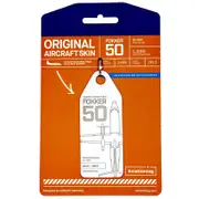 Boyle Aviationtag Fokker 50 SAS Keychain 14.5cm Tag Aircraft Skin Keyring White