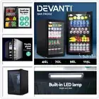 Glass Door Bar Fridge Mini Counter Top Freezer Fridges Bottle Cooler Devanti New