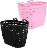 Totority 2pcs Sturdy Plastic Bike Basket Detachable Front Cycling Storage for Convenient and Durable Design for Bikes Easy to Install