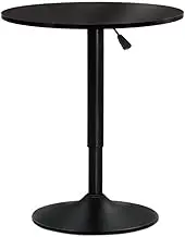 Bar Table Gas Lift Round Black Adjustable Height Modern Furniture Dining