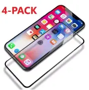 4 Pack FULL COVER Tempered Glass Screen Protector For iPhone XR XS 11 Pro MAX