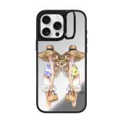 iPhone 16 Pro Max Mirror Ring Stand Case MagSafe Compatible Blonde Besties Fashion Illustration Case BFF