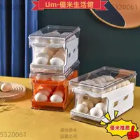 在飛比找蝦皮購物優惠-💫台灣出貨+統編滑梯式雞蛋收納盒 雙層自動補位蛋盒 廚房食品