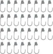 30 Pcs Stainless Steels Bungee Hooks,Shock Cord Hook,Spiral End Elastic Rope,For