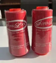 2 Ct Super Lock Thread Polyester 3000 Yard Each, Color RED