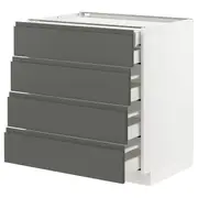 METOD / MAXIMERA base cb 4 frnts/2 low/3 md drwrs, white/Voxtorp dark grey, 80x60x80 cm