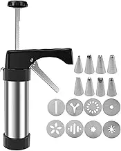 Stainless Steel Churro Maker - Heavy Duty Dessert Tool, Hollow Pastry Tube Dispenser | Durable Cookie Press, 8 Nozzles Kit for Baking Homemade Churros, Cakes, Cookies, Party Treats Preparation