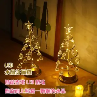 LED水晶許願燈 聖誕樹 耶誕樹燈 鐵絲燈(夜燈 氣氛燈 檯燈 冬天 平安夜 交換禮物 櫃台 溫馨)