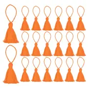 20Pcs Bookmark Tassels 4.3" Hanging Loop Small Tassels Soft Mini Tassels, Orange