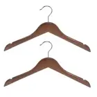 2pcs Wooden Hangers 380mm Length Retro Coat Hanger with 360° Swivel Round Hook