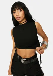 Up My Confidence Side Ruched Crop Tank