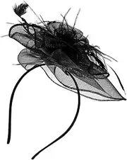 [LIFKOME] Bridal Fascinator with Plume Clip Elegant Vintage Tea Party Headband Hair Accessory Lightweight Mesh Veil Design for Romantic Occasions and Sophisticated Looks