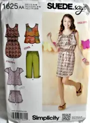 Simplicity #1625 Girls'/Girls+ Dress,Tops,Pants, Shorts Pattern-Size 8-16/New-FF