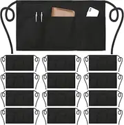 12 Pack Waitress Aprons with 3 Pockets - Waist Aprons for Women Men Commercial Waiter Half Apron with Extra Long Straps Reinforced Seams for Restaurant Server