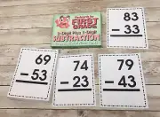 Subtraction 2-digit plus 2-digit Flashcards For First Grade - Educational