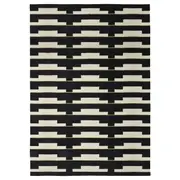 STOCKHOLM 2025 rug, flatwoven, black/white/light green handwoven, 240x350 cm
