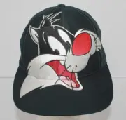 Sylvester Big Face Black Baseball Cap Kids Youth OSFM 1996 Looney Tunes BNWT