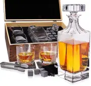 Whiskey Decanter Father's Day Gift Set by Royal Reserve – Artisan Crafted Liq...