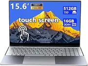 Laptop computer, 15.6 Inch N5095 quad core 16 GB RAM 512G SSD, FHD 1920 * 1080 IPS Display Notebook PC, Backlit keyboard, Finger print touch ID, AC wifi, All-Metal Body,USB3.0 interface,W11,webcam
