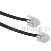 25ft Telephone Line Cord Cable 6P6C RJ12 RJ11 DSL Modem Fax Phone to Wall Black