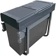 Domestique Plus 34L Single Slide Out Concealed Waste Bin with Soft Close - for a 300mm Cabinet - Bottom Mounted - Includes Optional Door Bracket