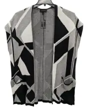 Lane Bryant Open Front Knit Cardigan Women Size 14/16 Abstract Lagenlook Boho