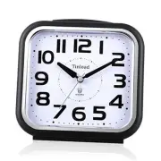 5.5" Silent Analog Alarm Clock Non Ticking, Gentle Wake, Beep Sounds, Black