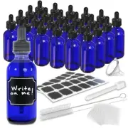 Nevlers 4 oz Cobalt Blue Glass Dropper Bottle (Set of 24)