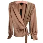 Lucy Paris Women's V Neck Velvet Ella Wrap Top Mauve Size Small NWT