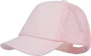 [Utaly] Girls Cotton Baseball Cap Kids Adjustable Fishing Sun Hat Mesh Back Adjustable Baseball Trucker Cap for Boys Girls Toddler Fit for 3-7T, Pink