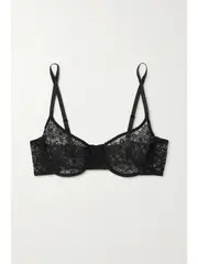[Eres] Eres - Amarante Embroidered Tulle Underwired Balconette Bra - Black - 38B 38B Black