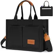 [HAEVERAY] HAVEVRAY Canvas Tote Bag for Women with Pockets, Satchel Handbags Crossbody Bag Shoulder Travel Tote Purse for School Work Beach Gym-Hold up to 14 inch Laptops