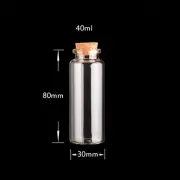 100pcs 40ml Clear Glass Bottle Cork Bottles Empty Jars Wedding Favours Container