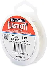 Beadalon Elasticity Stretch Cord, 0.8 mm / .032 in, Clear, 25 m / 82 ft