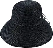 [Cauplse] Womens Wide Brim Straw Hat for Travel, Packable Floppy Beach Sunhat with Lanyard