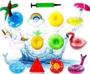 12Pack Inflatable Drink Holder,Inflatable Cup Pool Drink Holder Floats Coasters