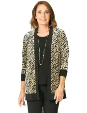 [Fella Hamilton] Goldy Contrast Trim Cardigan in Gold