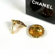 NOT WORN OLD CHANEL EARRINGS COCO MARK BINAURAL GOLD