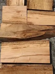 Curly Red Stemmed Iron Bark Eucalyptus Wood Live Edge 7@4-23"x3-7x1"