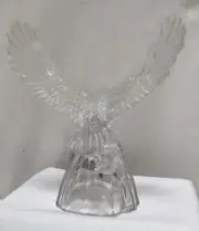 Vintage RCR Oneida Eagle Landing Crystal Clock Desk Mantel Italy NIB